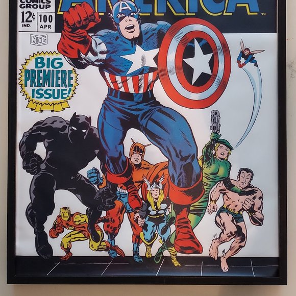 Captain America 100 Comic Cover silk canvas Fabric Poster (36" x 24") - Picture 3 of 3